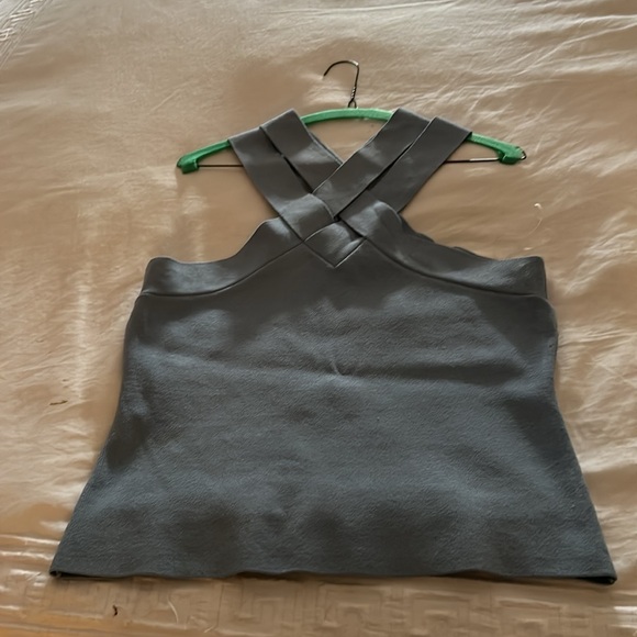 Baby blue open shoulder knit top, also have same in black - Picture 2 of 3